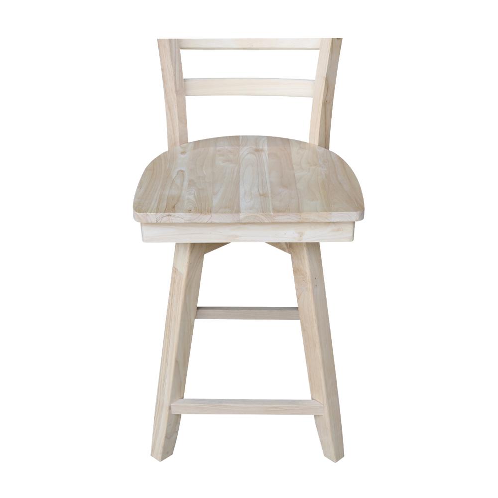 Emily Counter height Stool - 24" Seat Height - With Swivel And Auto Return, Unfinished. Picture 3