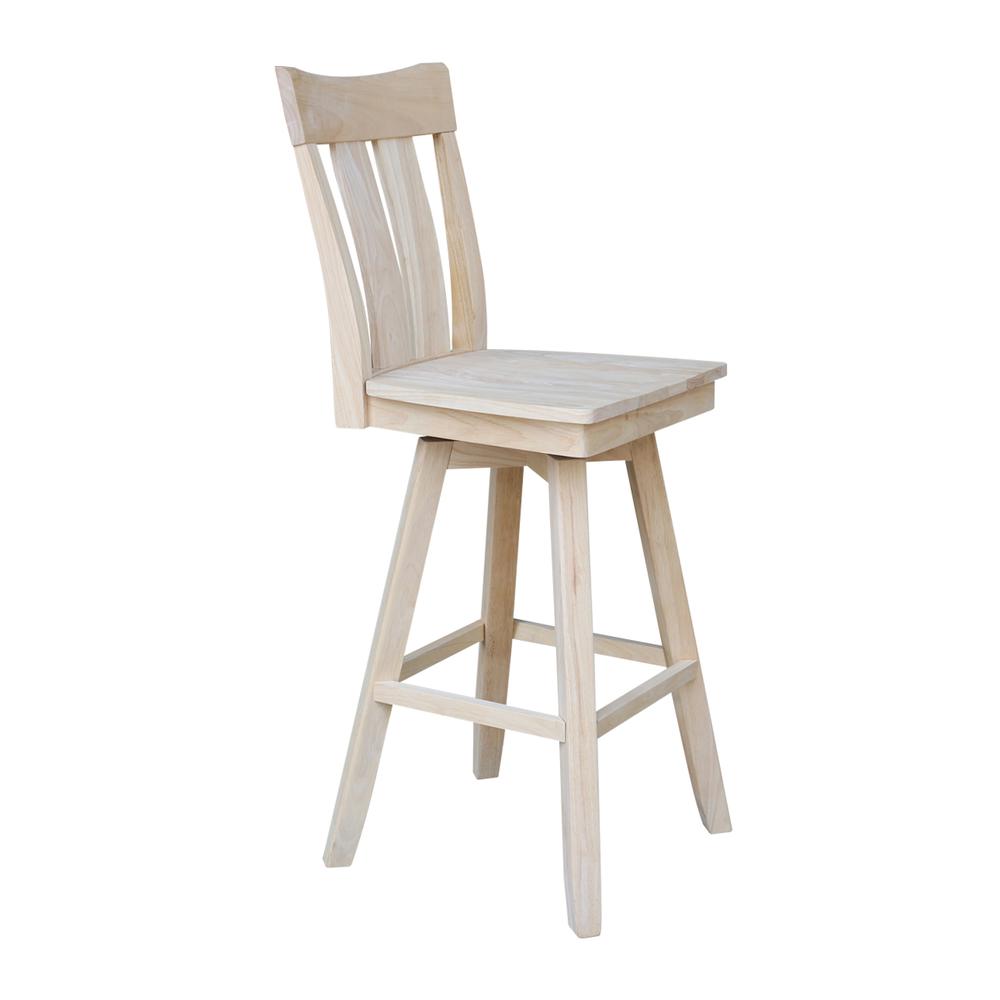 Ava Bar height Stool - With Swivel And Auto Return - 30" Seat Height , Unfinished. Picture 4
