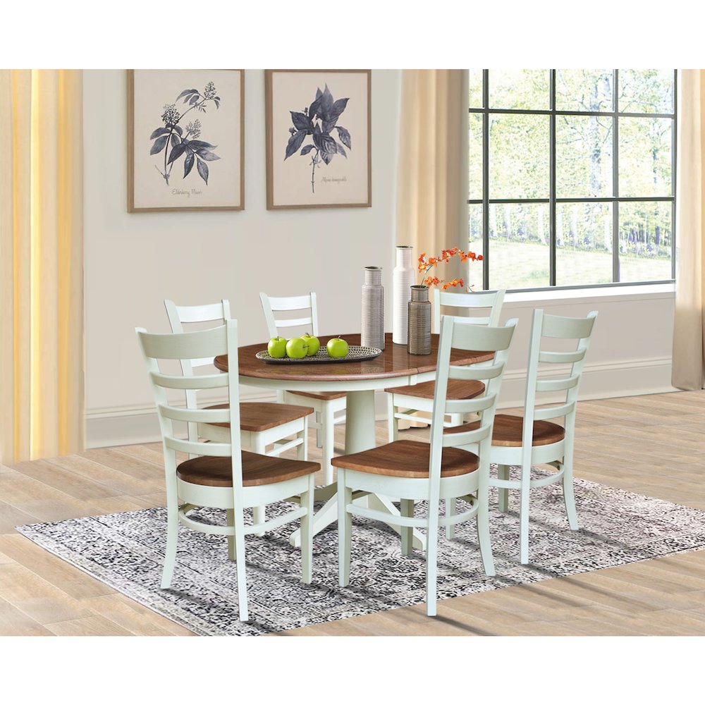 36" Round Extension Dining Table with 6 Emily Chairs. Picture 4