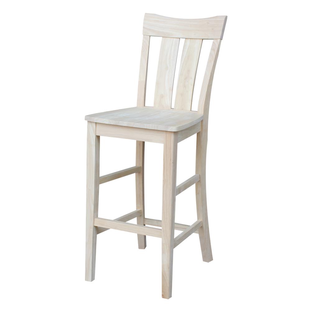 Ava Bar height Stool - 30" Seat Height, Unfinished. Picture 5