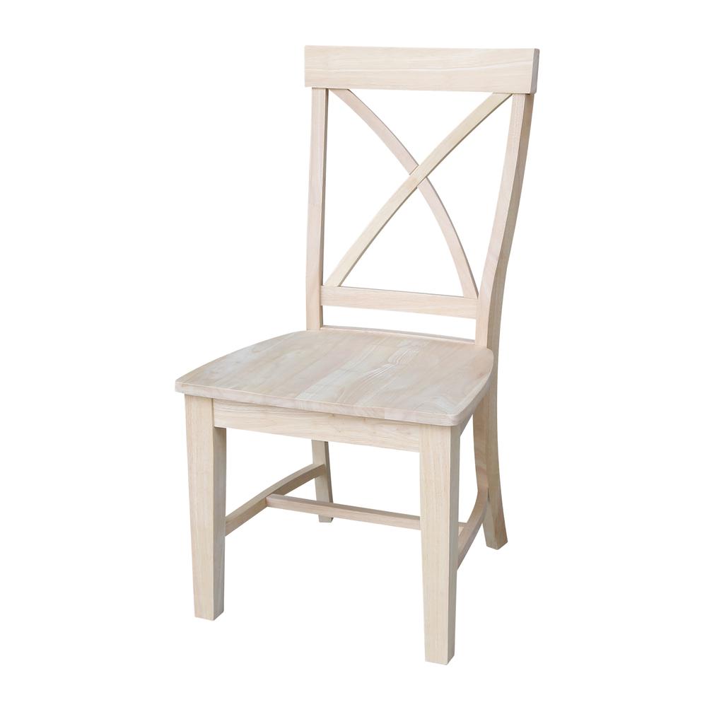Set of Two Creekside X-Back Chairs, Unfinished. Picture 1
