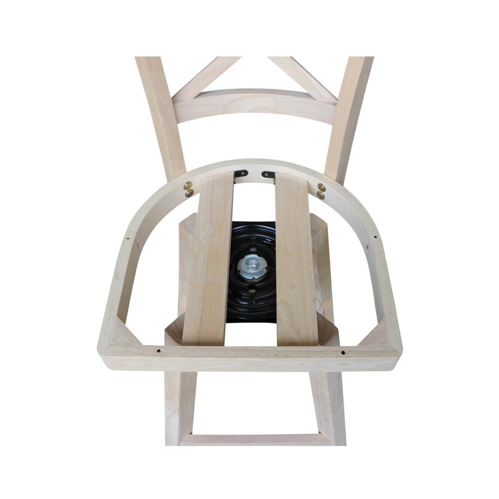 Charlotte Counter height Stool - 24" Seat Height - With Swivel And Auto Return, Unfinished. Picture 8