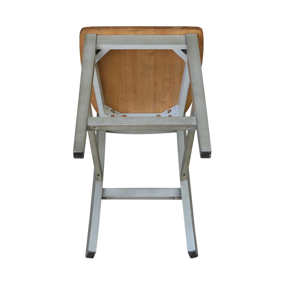 San Remo Counterheight Stool - 24" Seat Height, Hickory/Stone. Picture 3