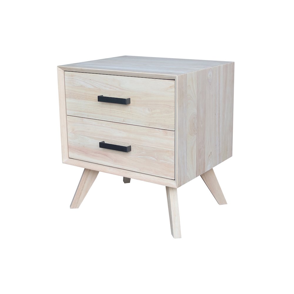 2-Drawer Nightstand, Wide-Body Unfinished Ready to Finish Bedside Table. Picture 3
