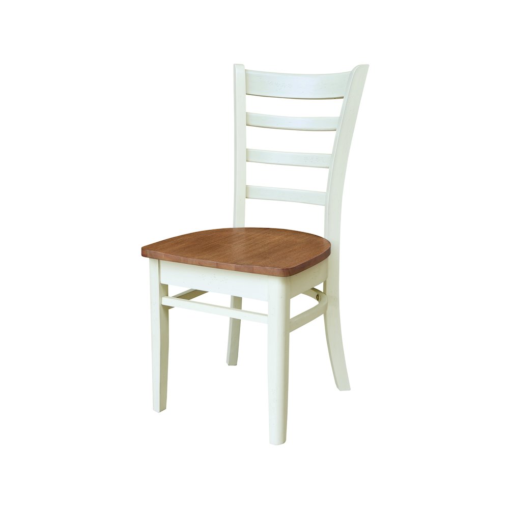 Set of Two Emily Side Chairs, Hickory/Shell. Picture 2