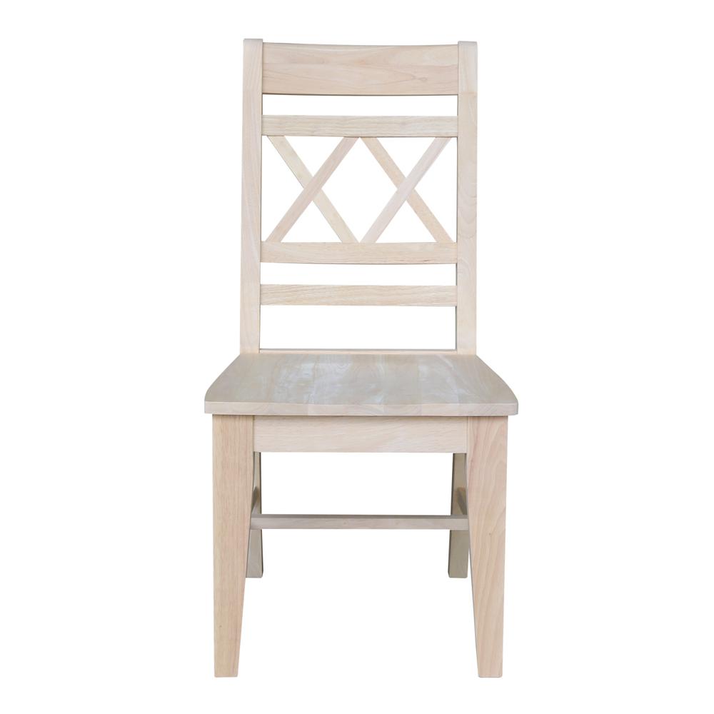 Canyon Collection Set of Two Double X- Back Chairs, Unfinished. Picture 10