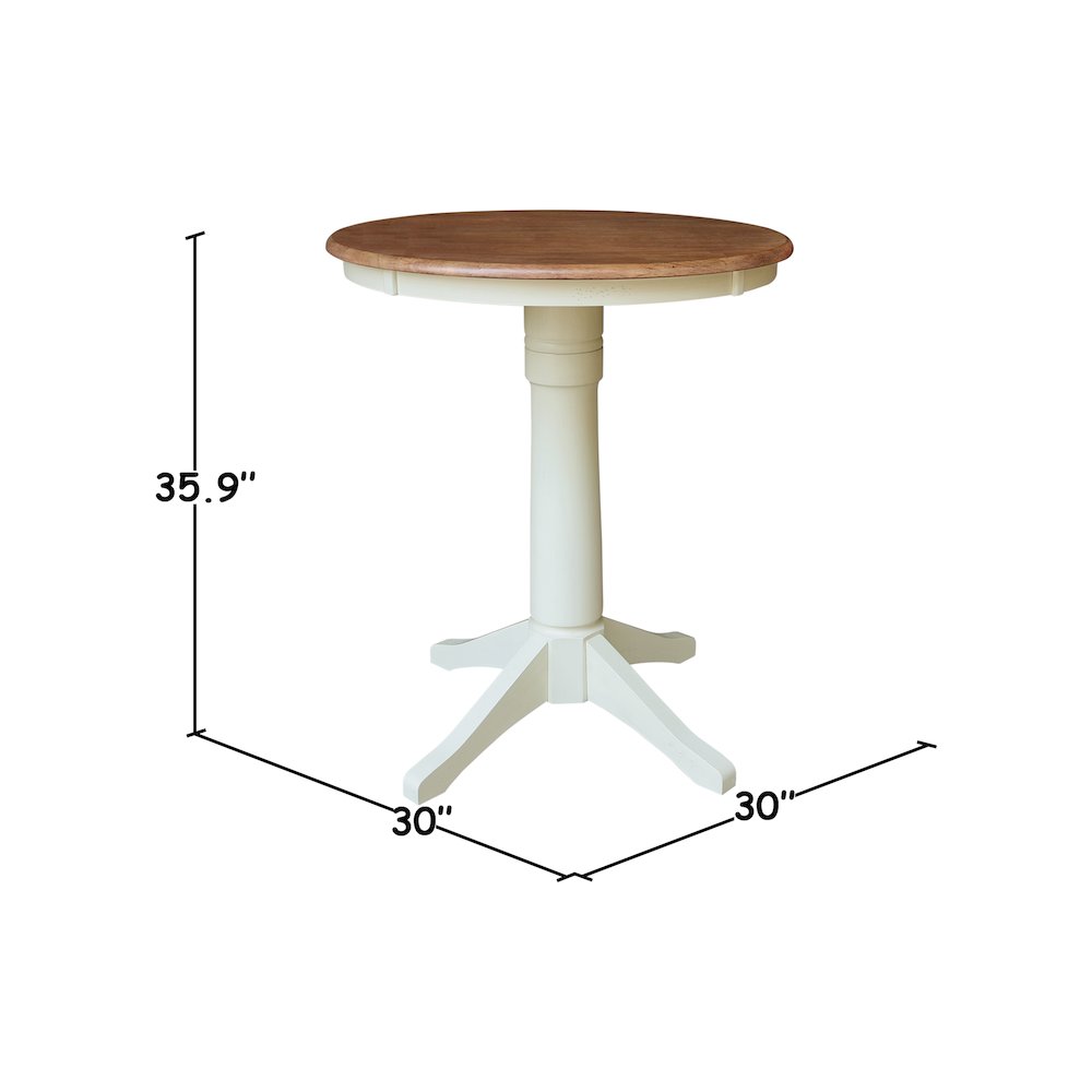 30" Round Top Pedestal Dining Table, 35.9"High. Picture 4