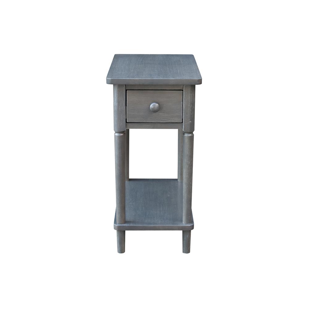 Solid Wood Narrow Side Table in Antique Washed Heather Gray. Picture 2