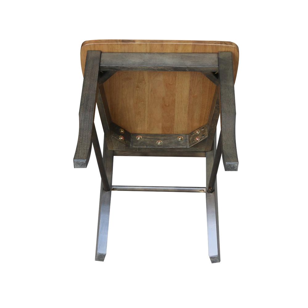 Madrid Ladderback Chairs - Set of 2, Hickory/Washed Coal. Picture 10