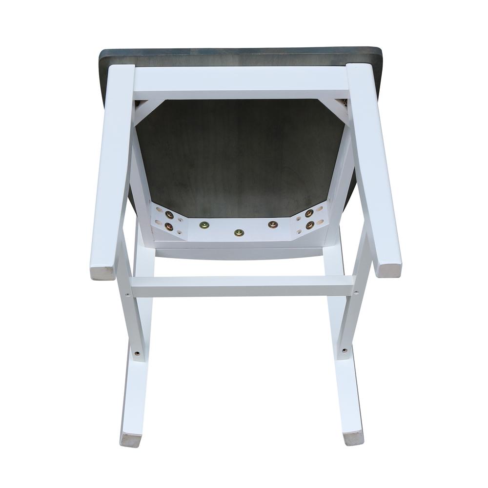 Set of Two Vineyard Curved X Back Chairs, White/Heather gray. Picture 3