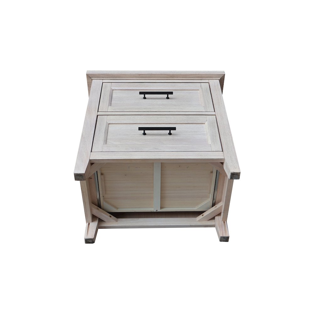 2-Drawer Nightstand, Extra-Deep Macchiato Brown Bedside Chest. Picture 9