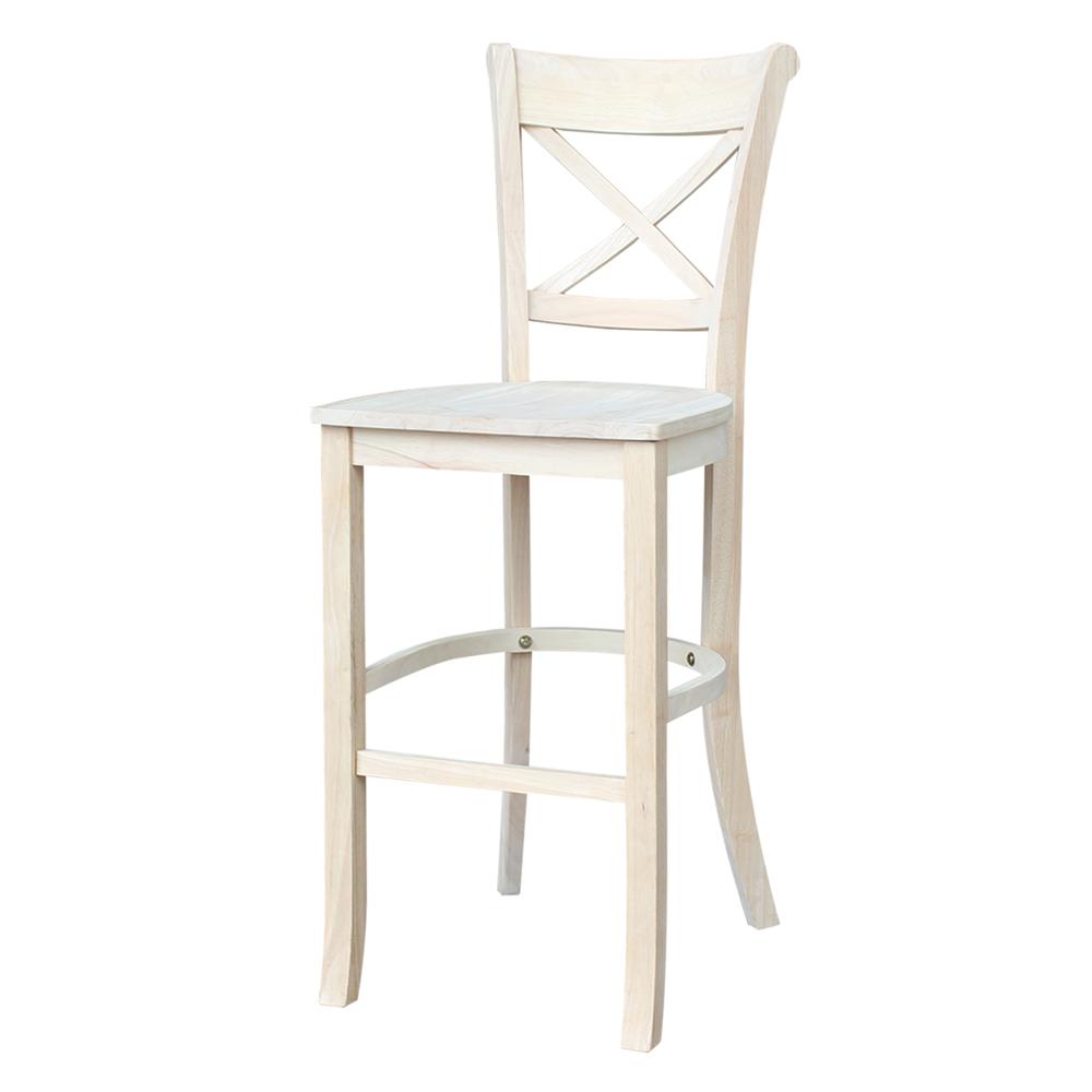 Charlotte Bar height Stool - 30" Seat Height, Unfinished. Picture 4