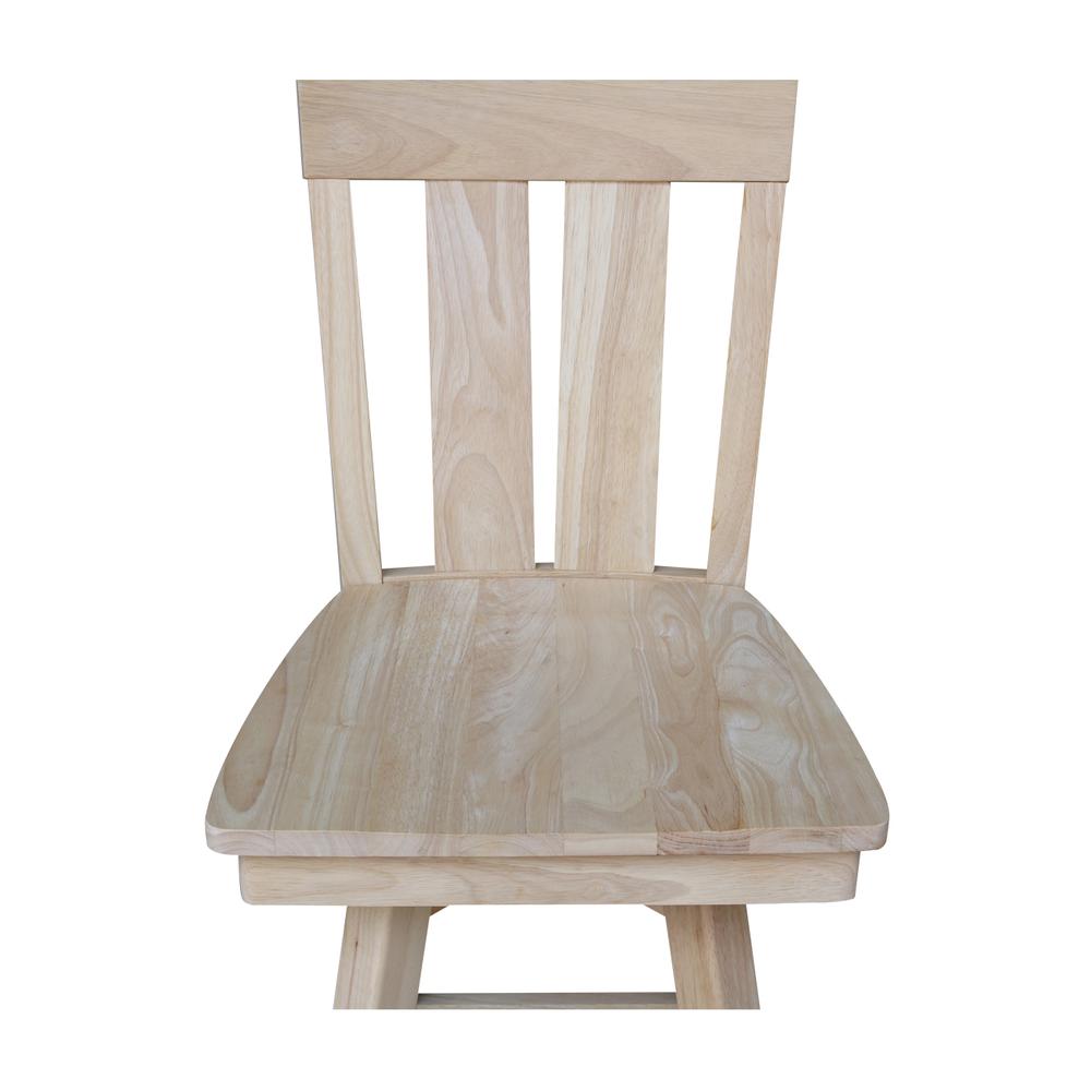 Ava Bar height Stool - With Swivel And Auto Return - 30" Seat Height , Unfinished. Picture 3