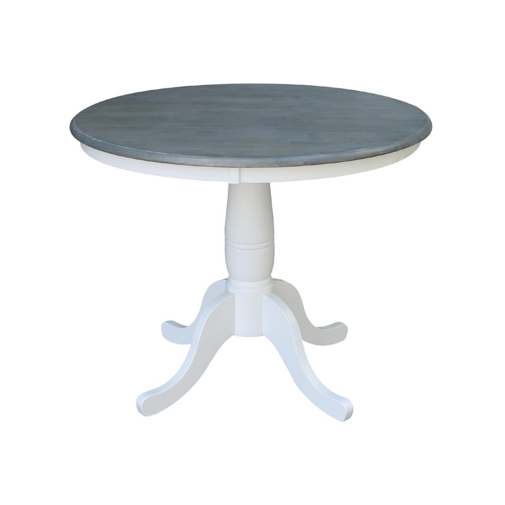 36" Round Pedestal Dining Table with 4 Madrid Ladderback Chairs. Picture 3