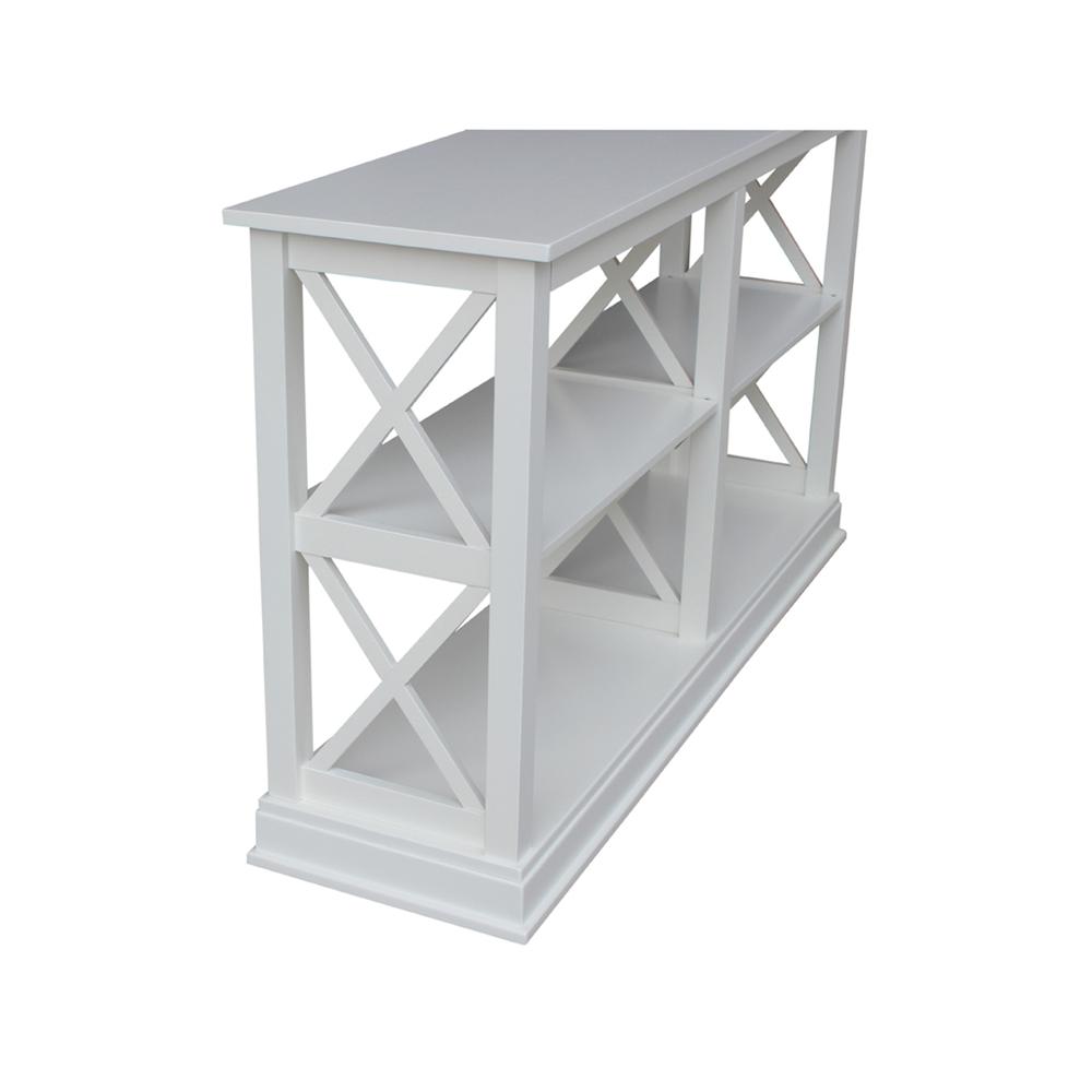 Hampton Sofa Server Table With Shelves, White. Picture 5