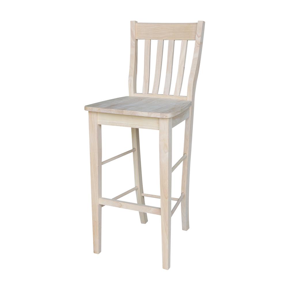 Café Stool - 30" Seat Height, Unfinished. Picture 1