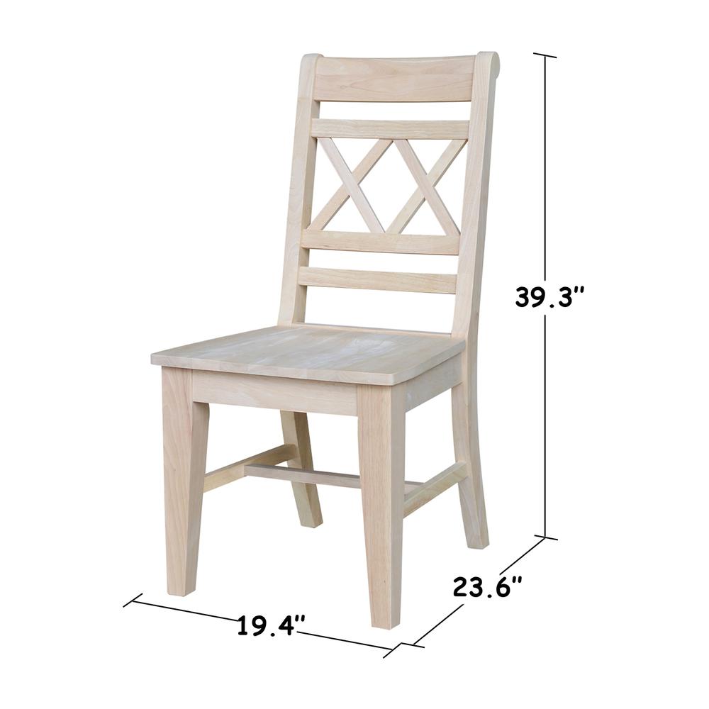 Canyon Collection Set of Two Double X- Back Chairs, Unfinished. Picture 8