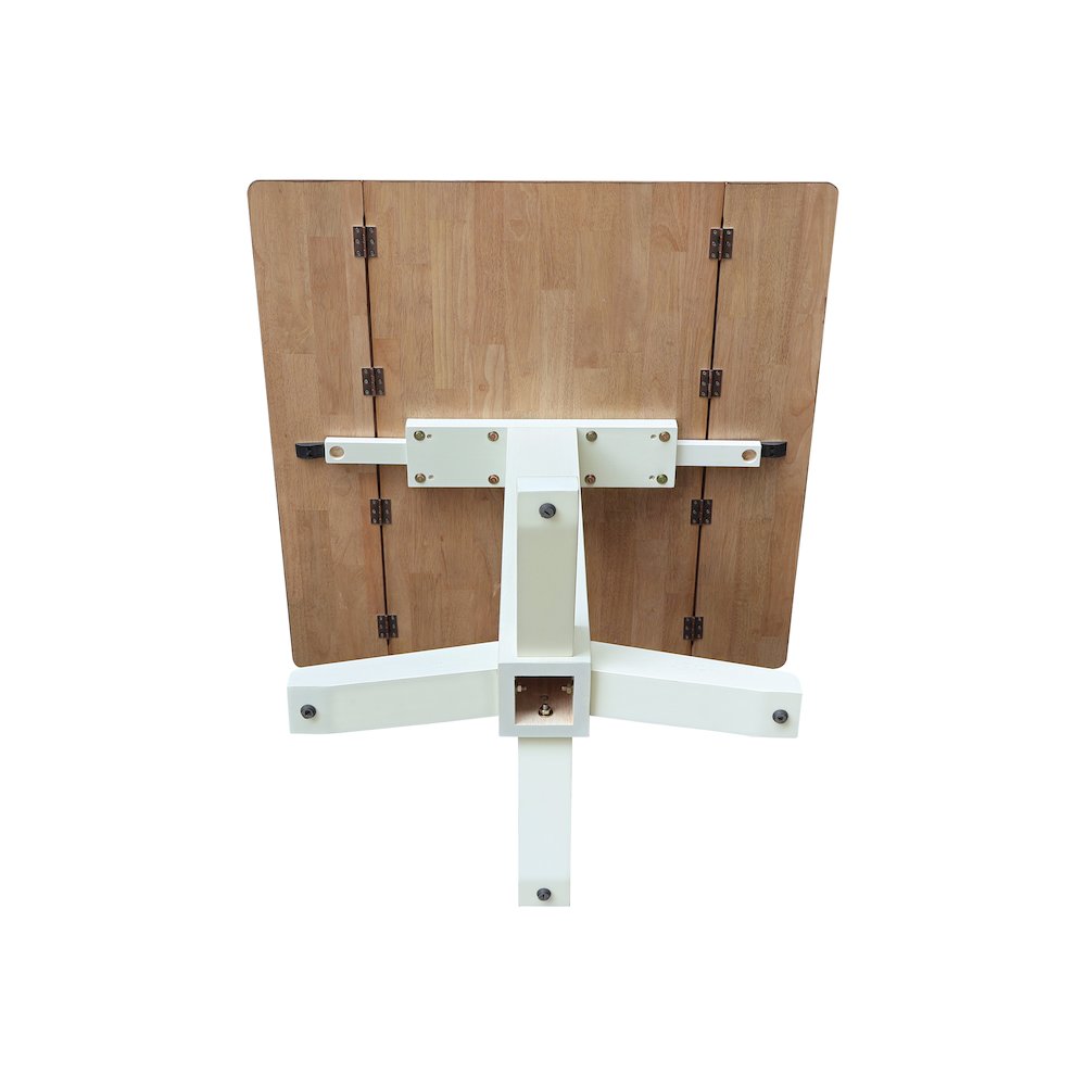 Solid Wood 36" Square Dual Drop Leaf Dining Table. Picture 2