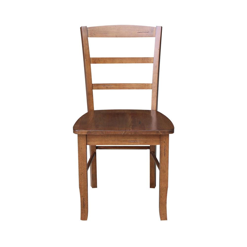 Madrid Ladderback Chairs - Set of 2, Distressed Oak. Picture 4