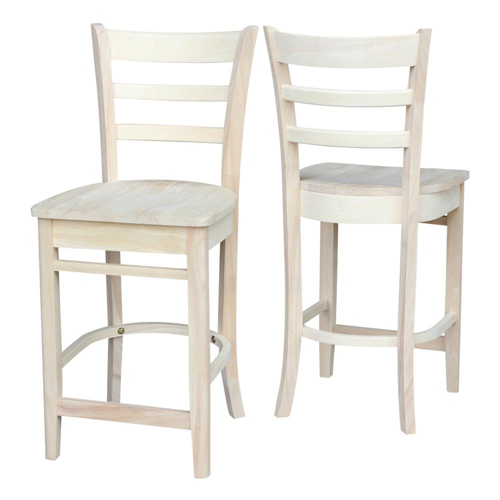Emily Counter height Stool - 24" Seat Height, Unfinished. Picture 8