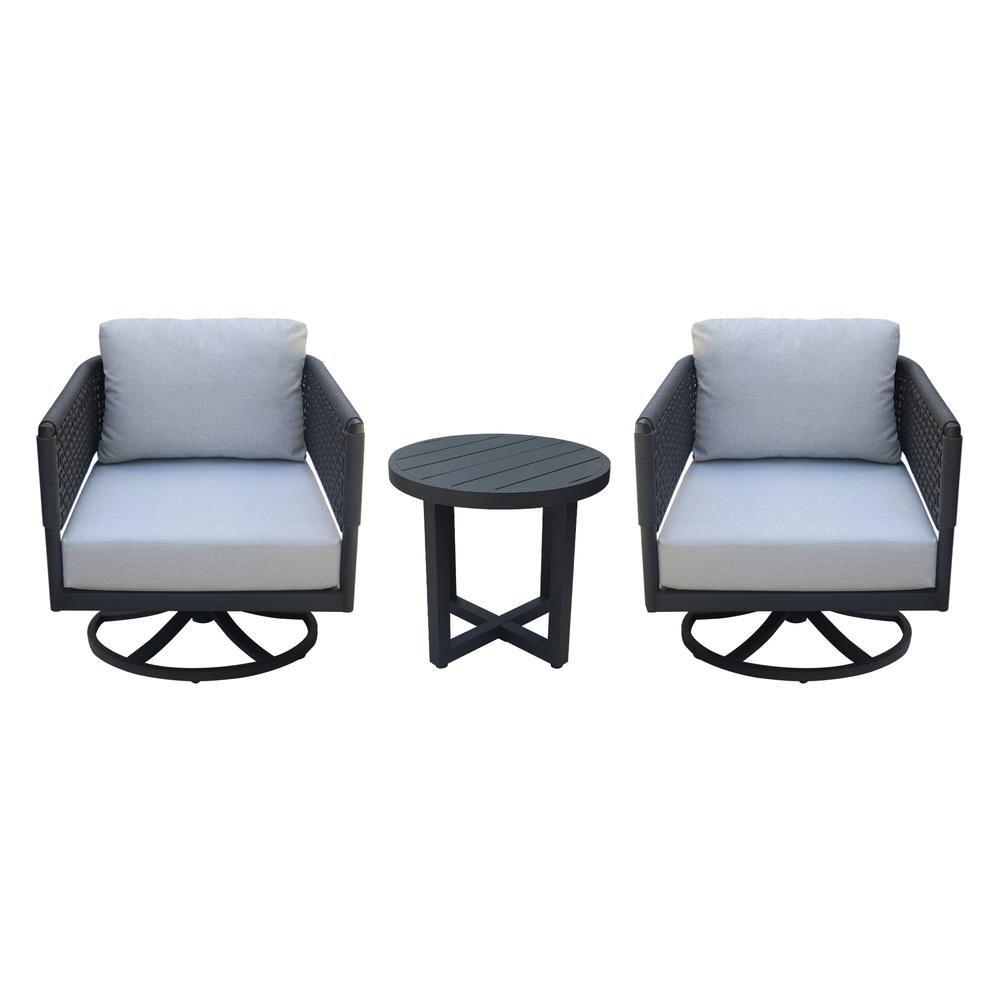 Outdoor 3 Piece Woven Abaca Rope Patio Furniture Set. Picture 1