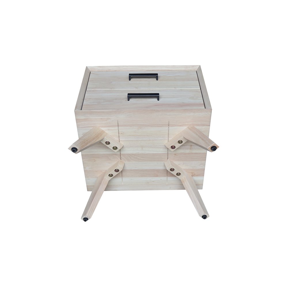 2-Drawer Nightstand, Wide-Body Unfinished Ready to Finish Bedside Table. Picture 9
