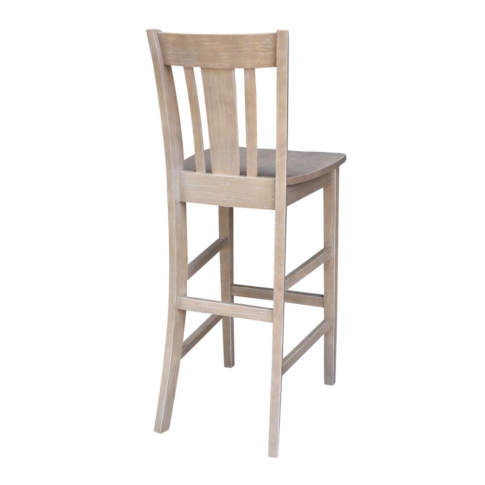 San Remo Bar height Stool - 30" Seat Height, Washed Gray Taupe. Picture 8