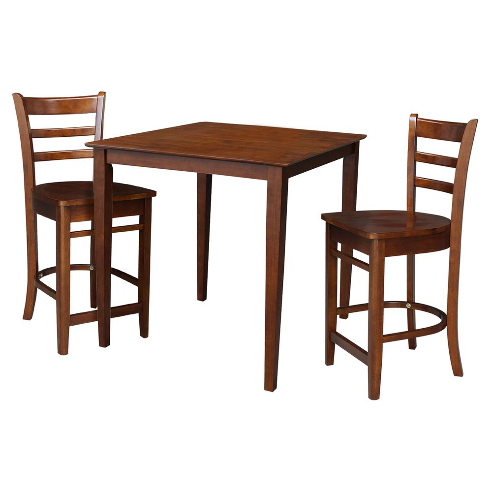 36" x 36" Counter Height Table with 2 Emily Counter Height Stools - 3 Piece Set. Picture 2