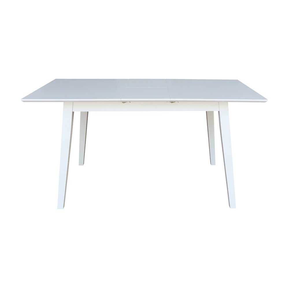 60" Butterfly Extension Dining Table, Classic White Farmhouse Kitchen Table. Picture 6