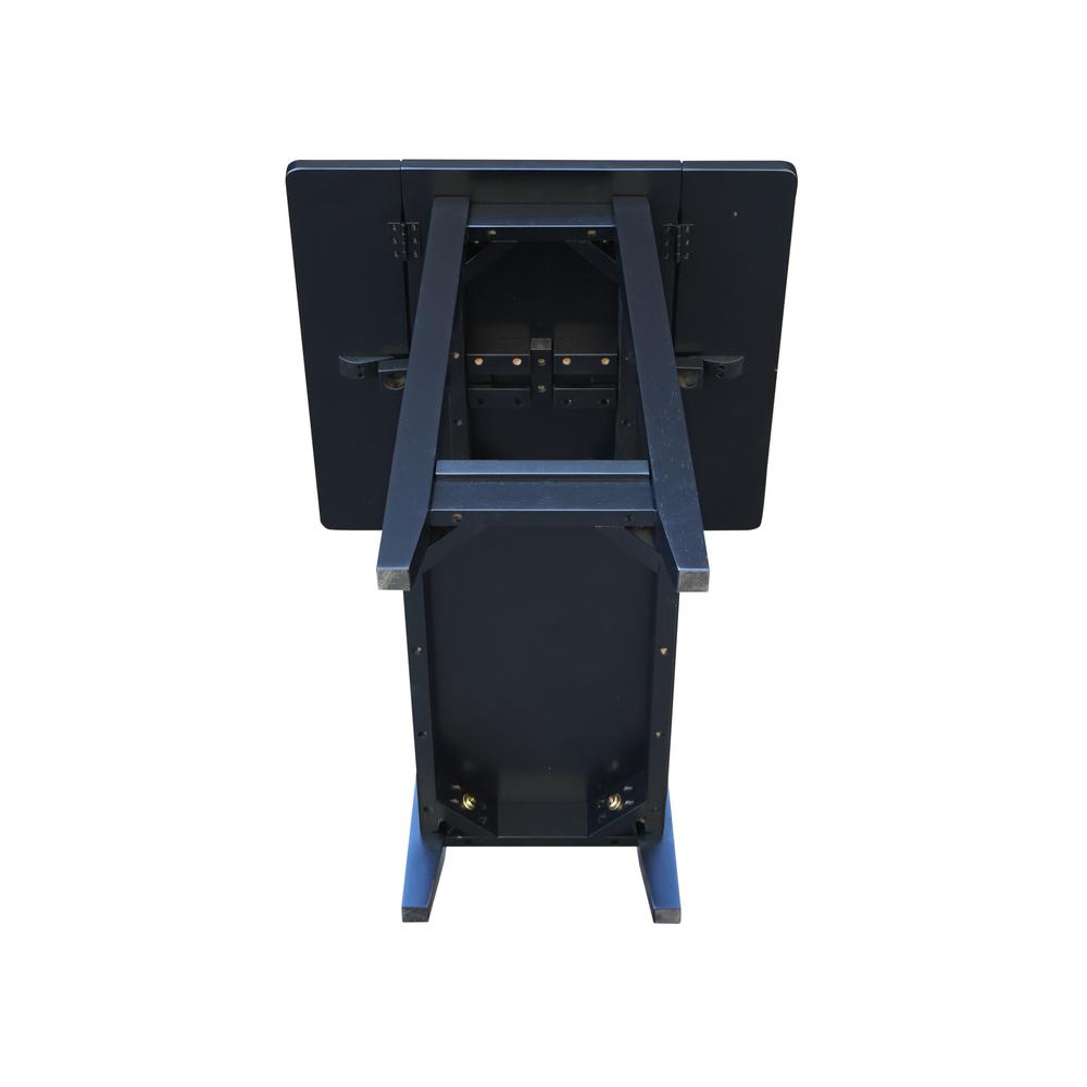 Solid Wood Square Drop Leaf Side Table in Black. Picture 8