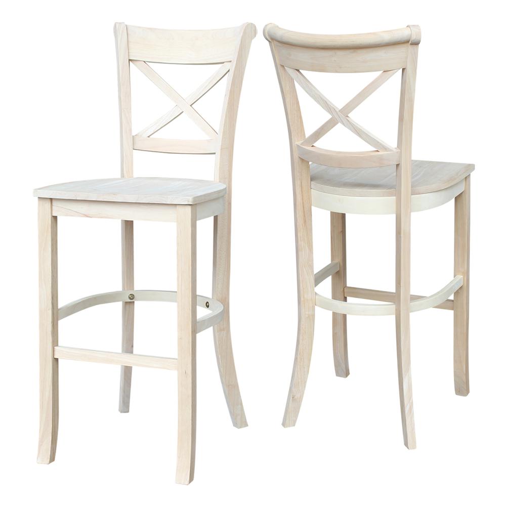 Charlotte Bar height Stool - 30" Seat Height, Unfinished. Picture 2