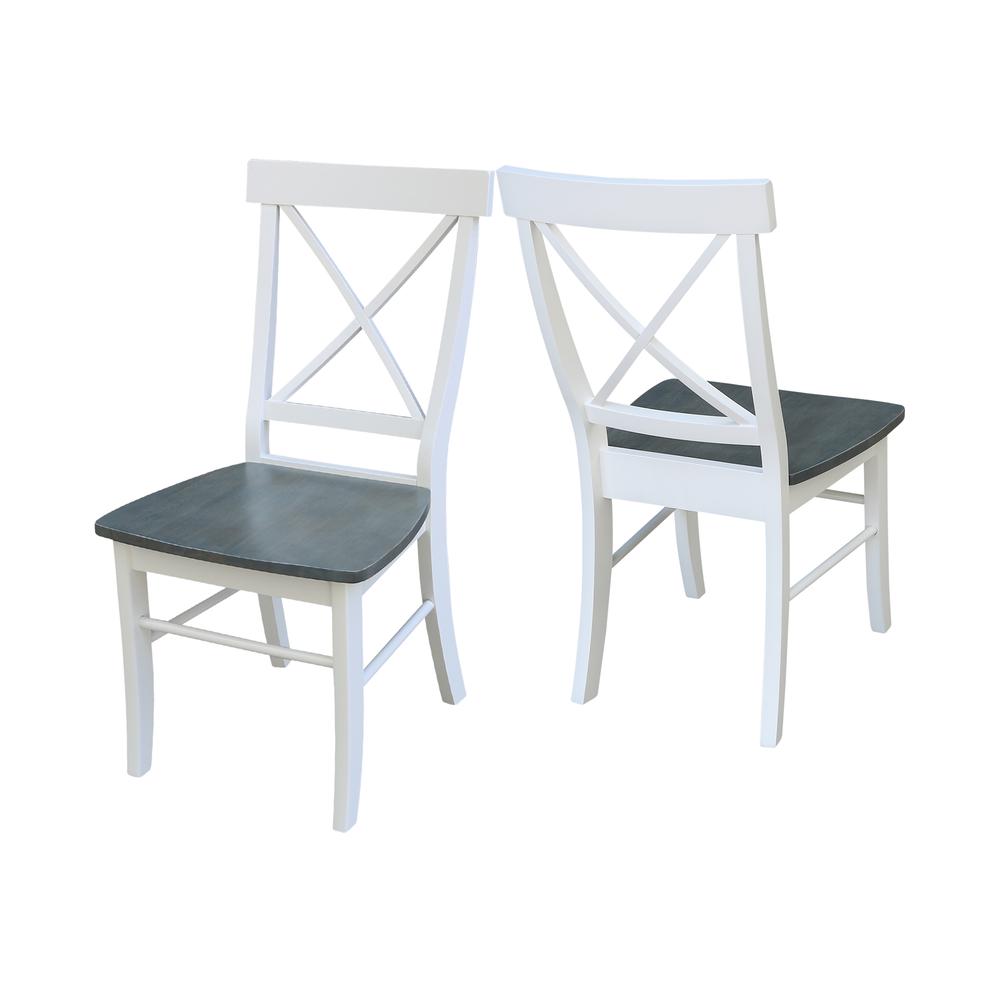 X-Back Chair - with Solid Wood Seat , White/Heather Gray. Picture 7