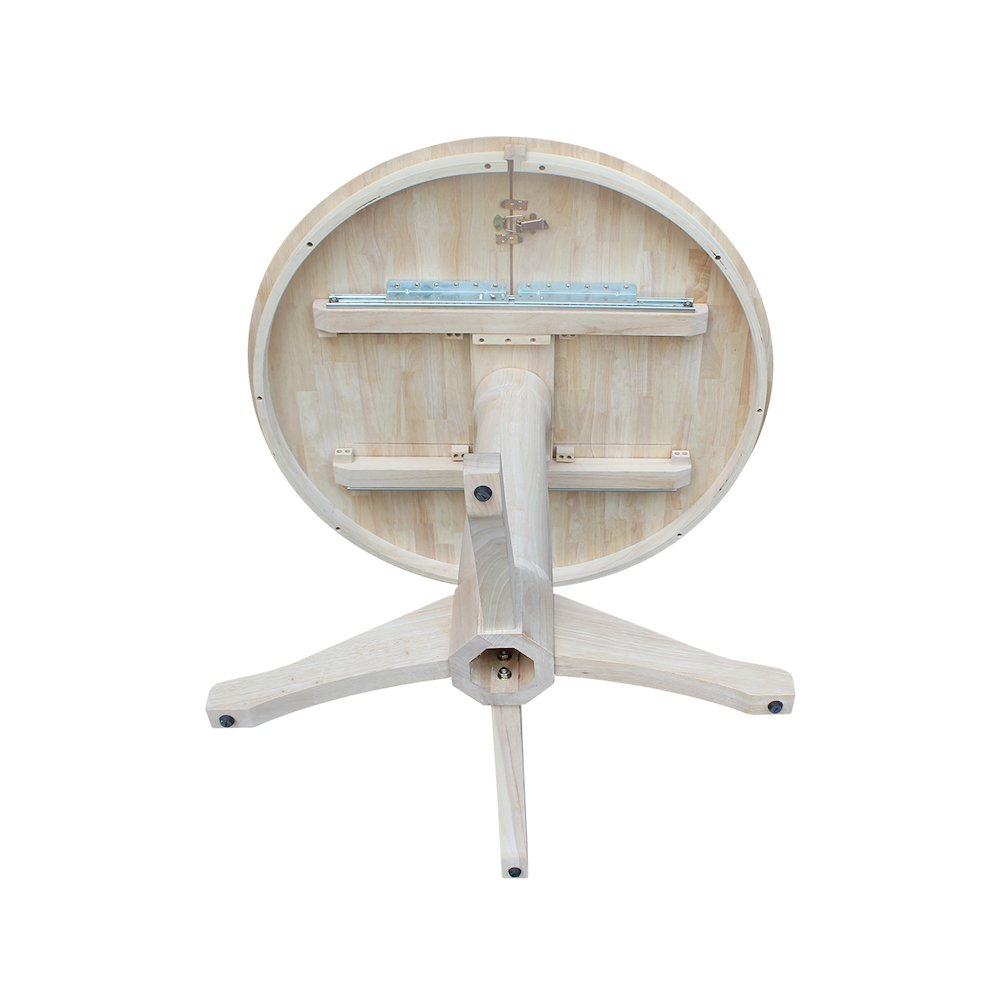 36" Round Top Pedestal Table With 12" Leaf - 30.1"H - Dining Height. Picture 6