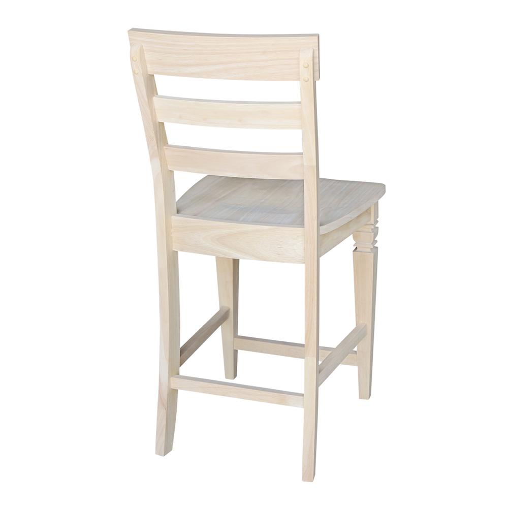 Java Counter height Stool - 24" Seat Height, Unfinished. Picture 7
