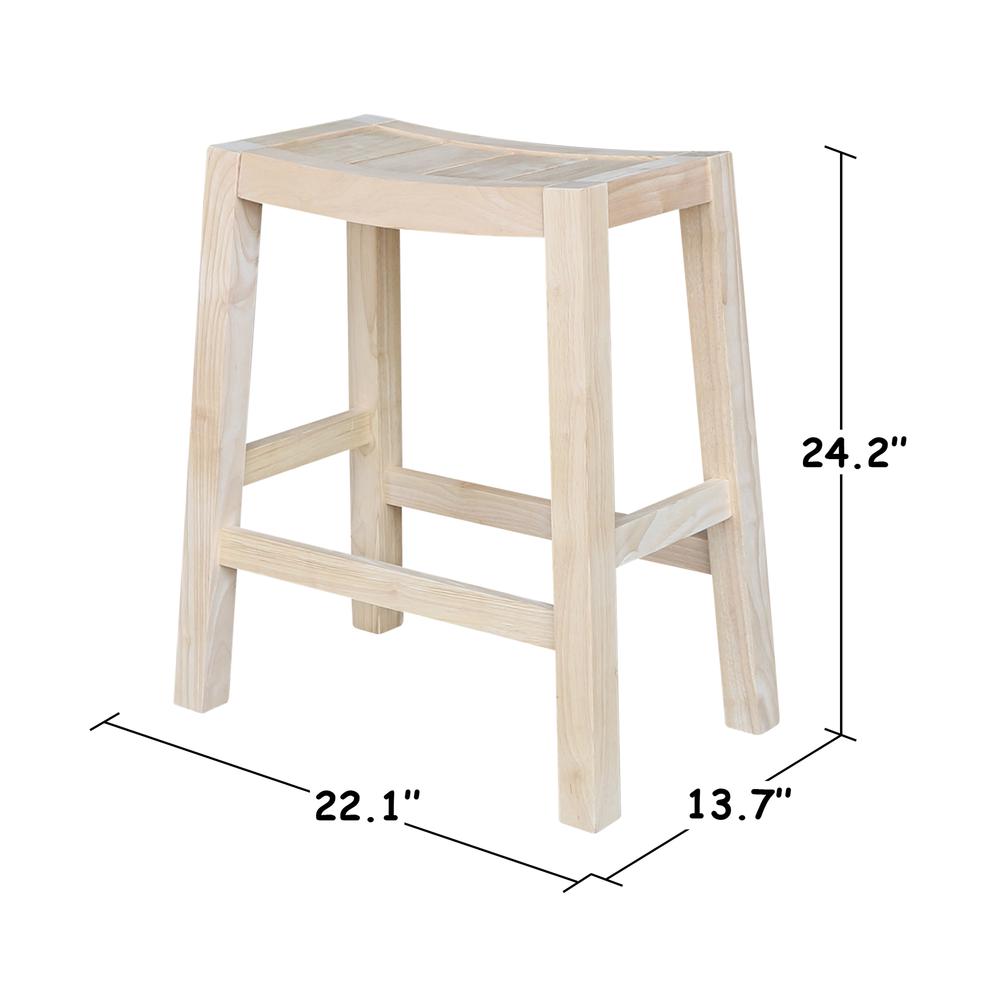 Ranch Stool - 24" Seat Height, Unfinished. Picture 6