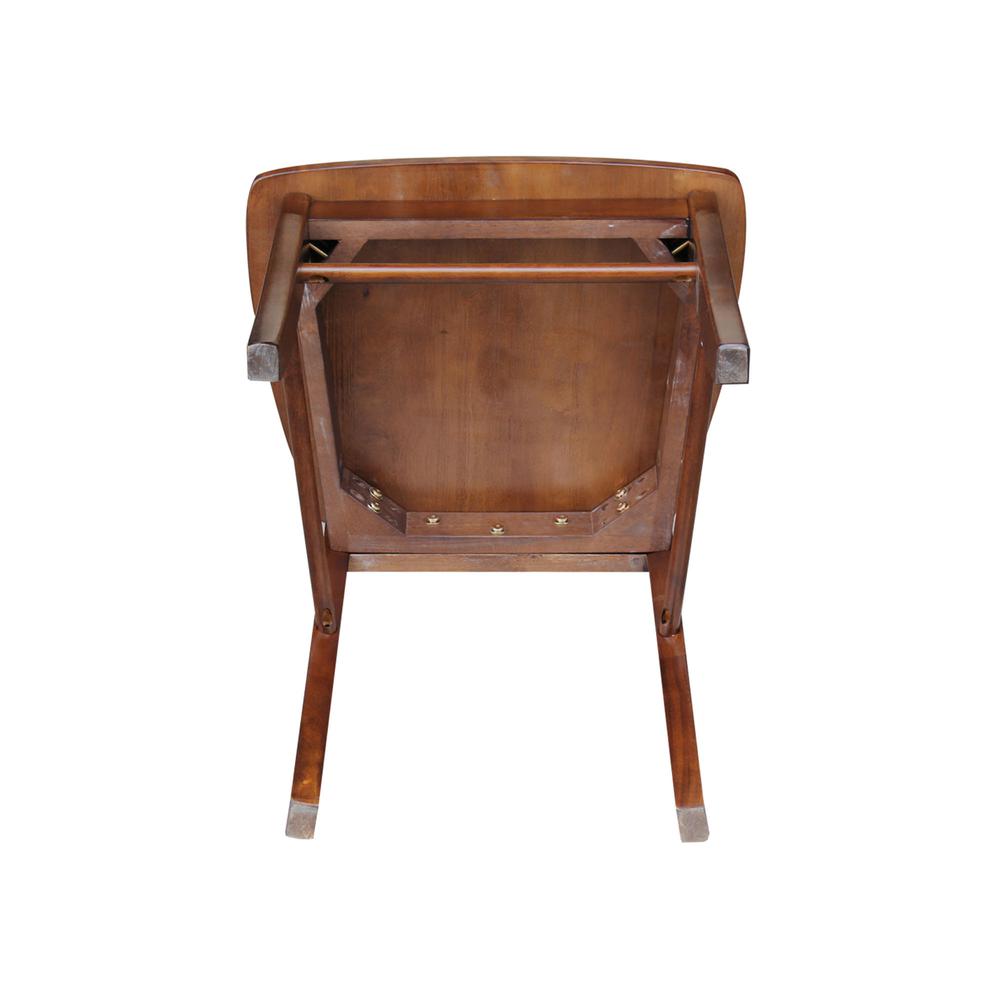 Set of Two X-Back Chairs  with Solid Wood Seats , Espresso. Picture 8