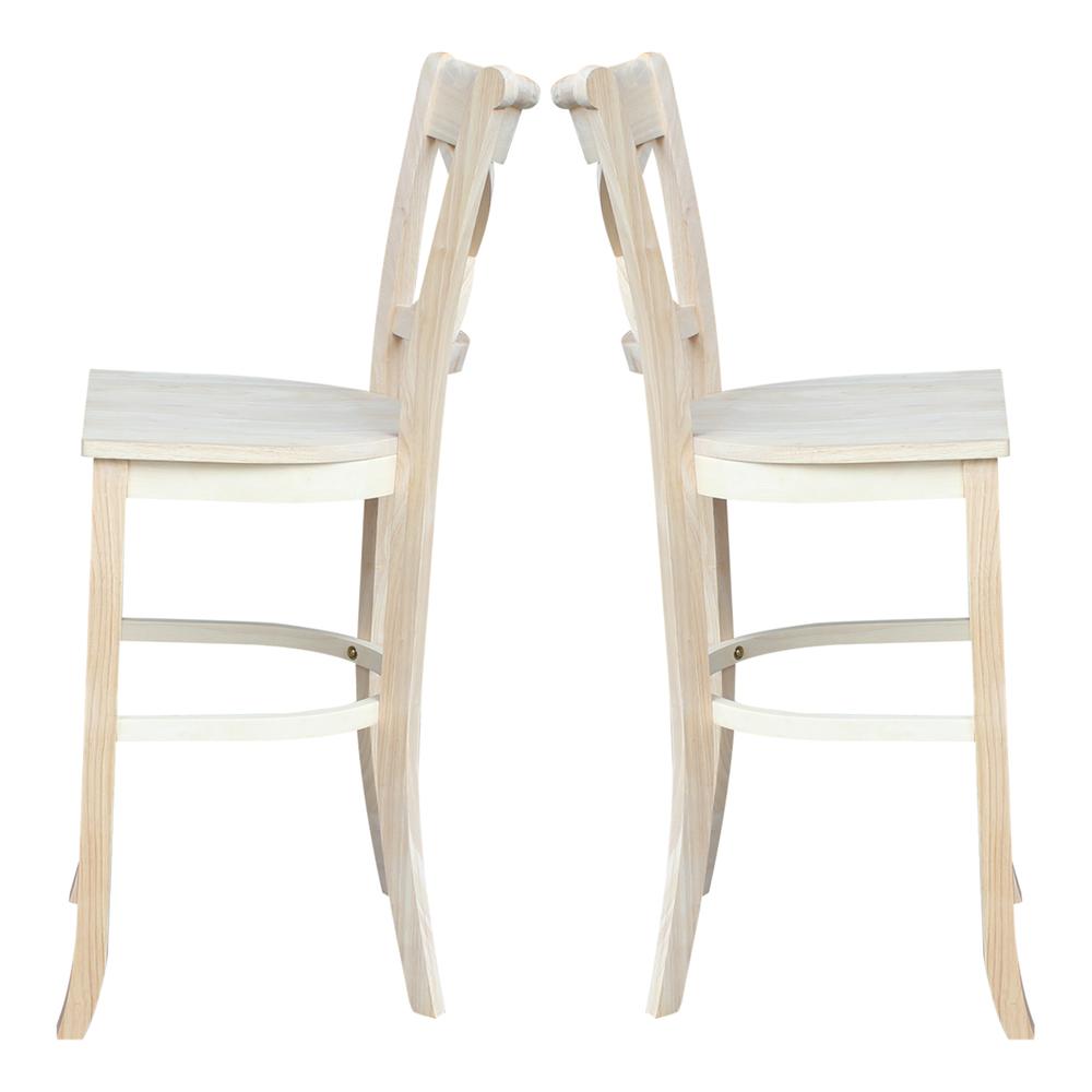 Charlotte Bar height Stool - 30" Seat Height, Unfinished. Picture 5