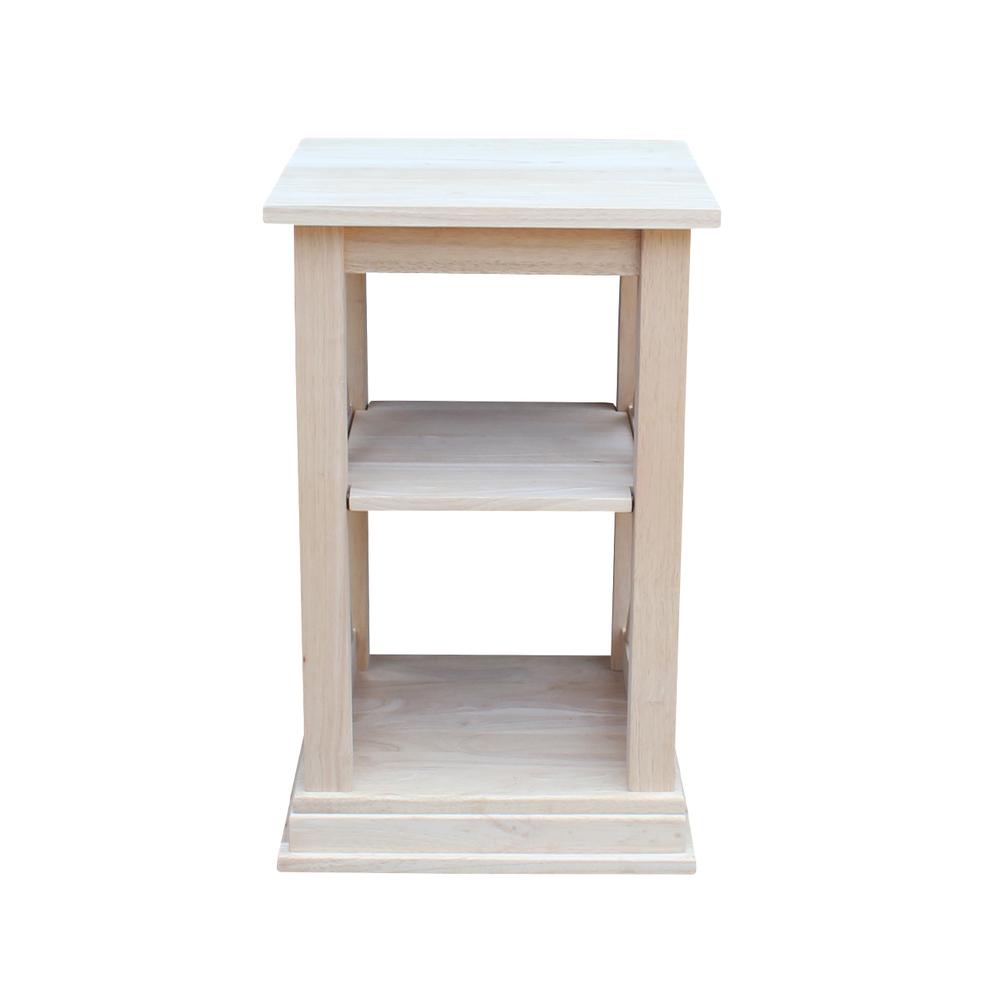 Hampton Accent Table Includes Shelves, Unfinished. Picture 4