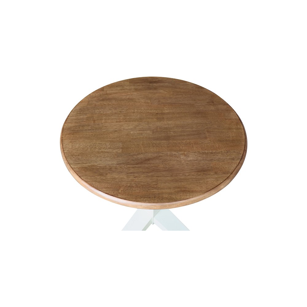 30" Solid Wood Round Top Pedestal Dining Table - 29.9" High. Picture 2