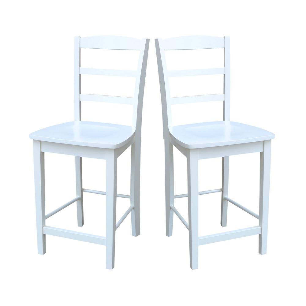 Madrid Counter height Stool - 24" Seat Height, White. Picture 4