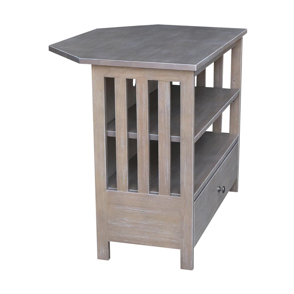 Mission Corner TV Stand, Washed Gray Taupe. Picture 4