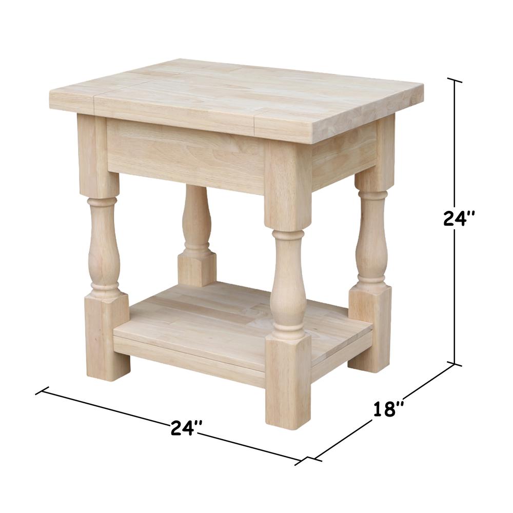 Tuscan End Table, Unfinished. Picture 5
