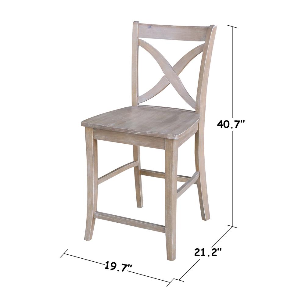 Cosmo Counter height Stool - 24" Seat Height , Washed Gray Taupe. Picture 8