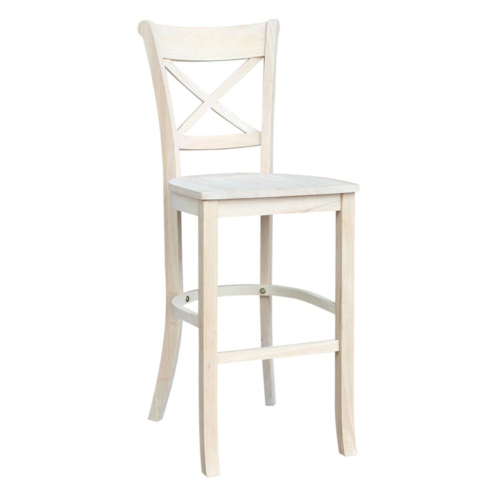 Charlotte Bar height Stool - 30" Seat Height, Unfinished. Picture 3