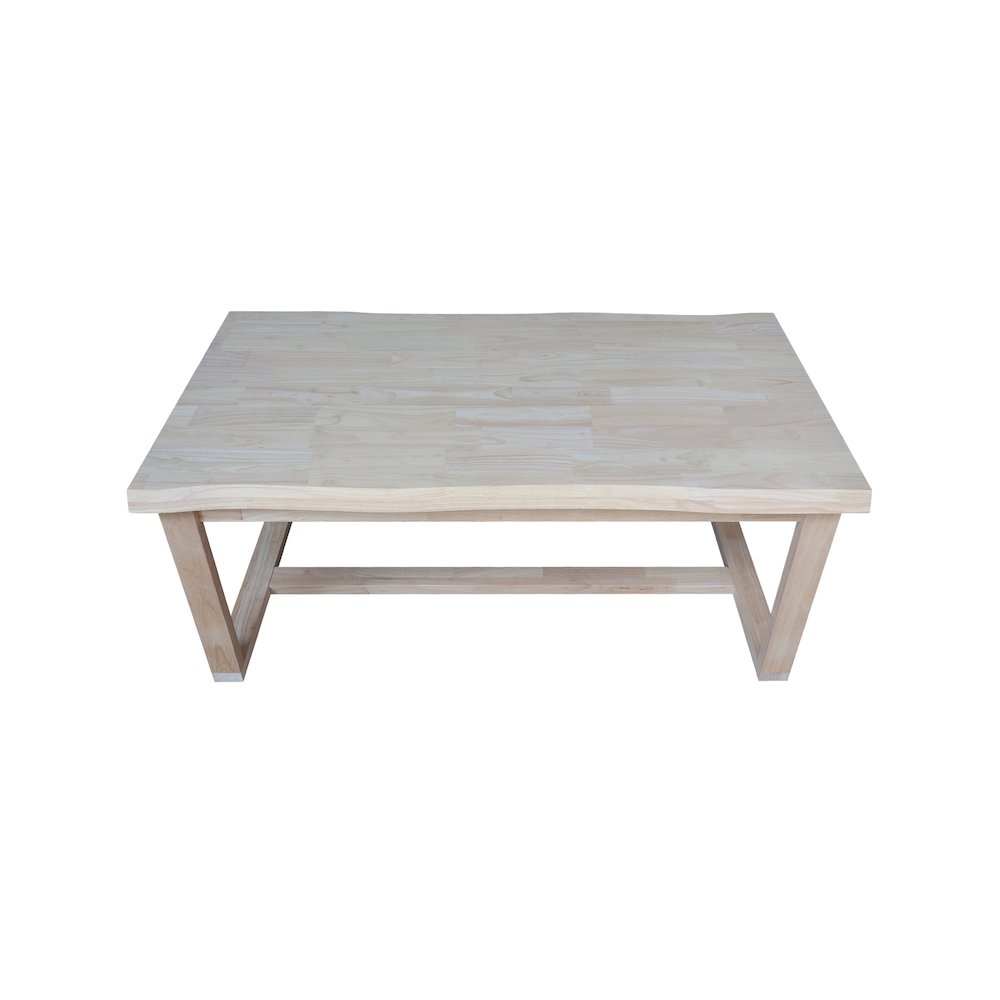 Live Edge Solid Wood Coffee Table, Unfinished. Picture 5