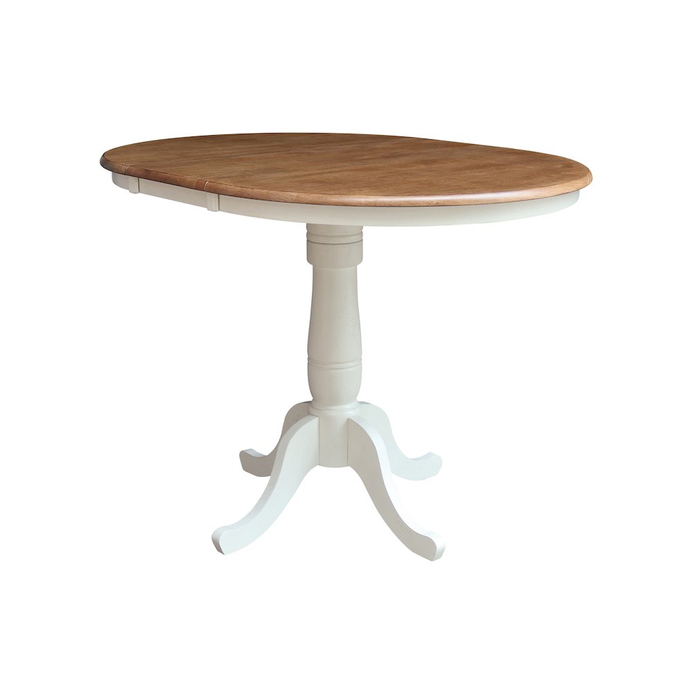 36" Round Extension Dining Table with 6 Counter Height Stools. Picture 2