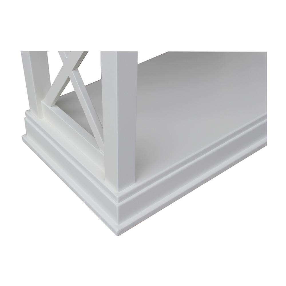 Hampton Sofa Server Table With Shelves, White. Picture 2