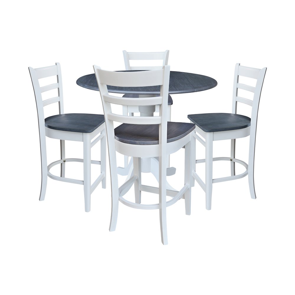42" Round Pedestal Table with Four Counter Height Stools. Picture 1