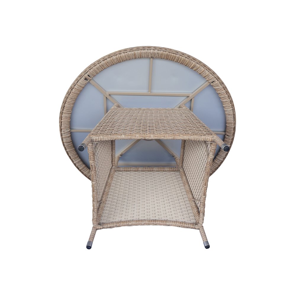 Outdoor 7 Piece Wicker Patio Furniture Set with a Round Table and 6 Chairs. Picture 7