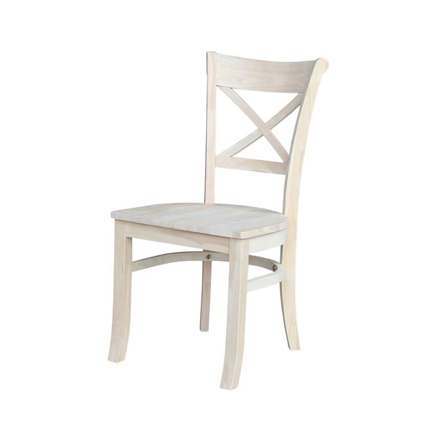 Set of Two Charlotte X-Back Chairs, Unfinished. Picture 5